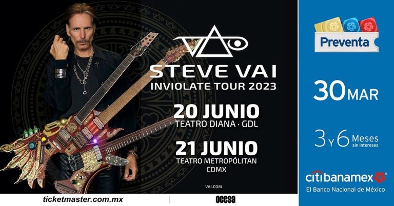 Steve Vai visitará México en su gira por Latinoamérica