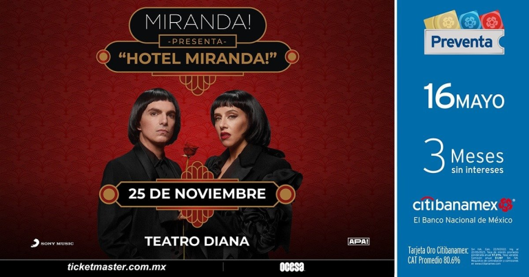 Miranda! presentará todos sus éxitos y nuevo disco en Guadalajara