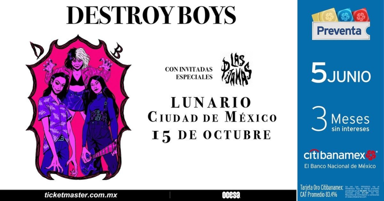 Destroy Boys MX anuncian concierto en el Lunario