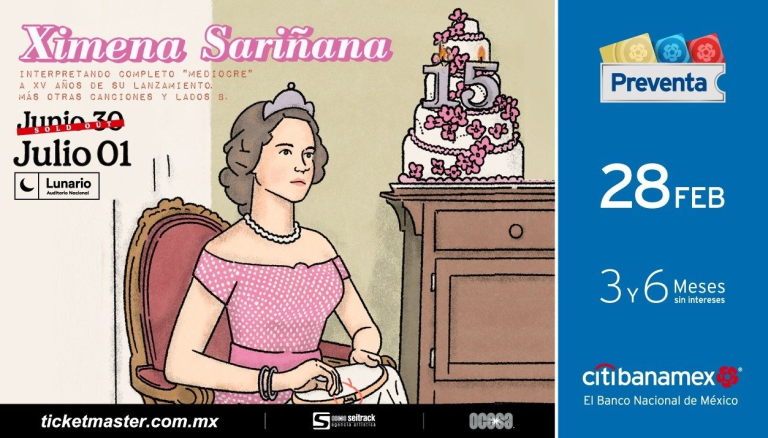 Ximena Sariñana abre segunda fecha por los XV años de Mediocre