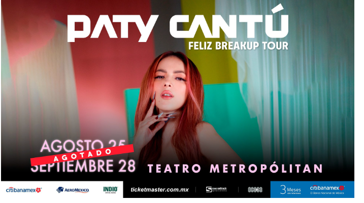 Paty Cantú se encuentra lista para arrancar su Feliz Breakup Tour en el Teatro Metropólitan