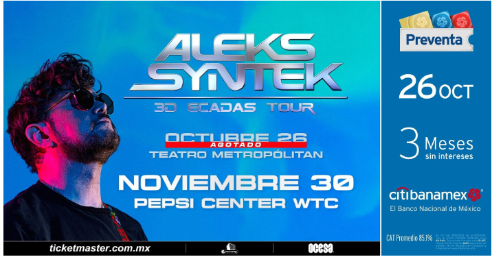 Aleks Syntek ofrecerá otro gran concierto en Ciudad de México