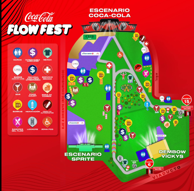Mapa del Flow Fest 2023