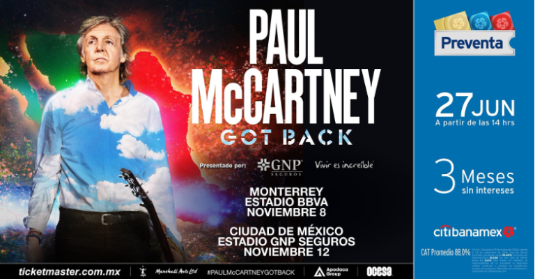 Paul McCartney anuncia su regreso a México