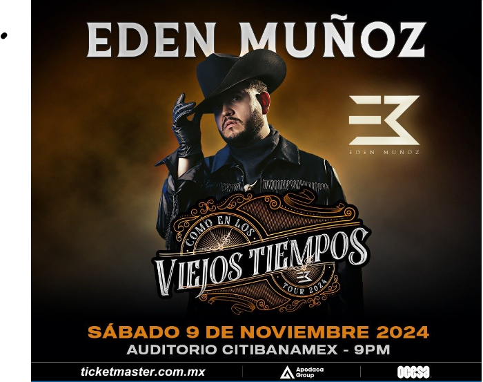 Edén Muñoz se presentará en Monterrey