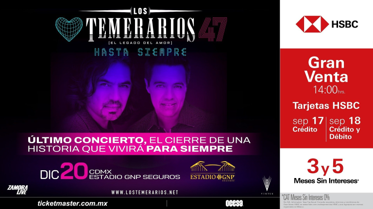 Los Temerarios cierran su gira de despedida en el Estadio GNP Seguros