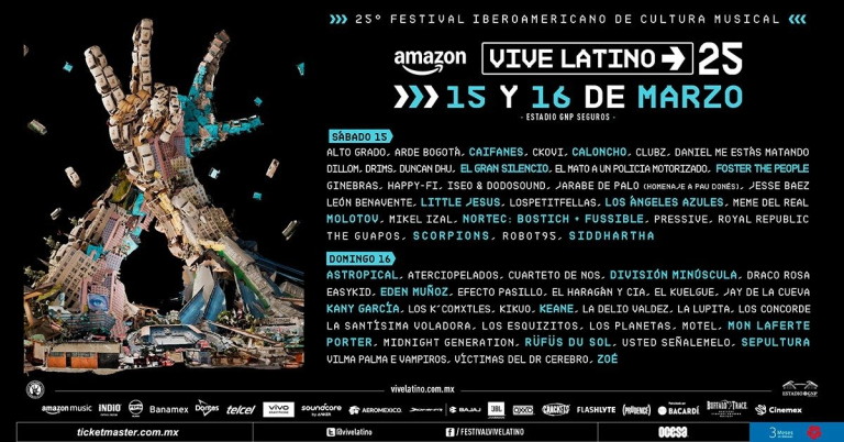 Vive Latino presentado por Amazon, 25 años encendiendo la chispa de la música en México