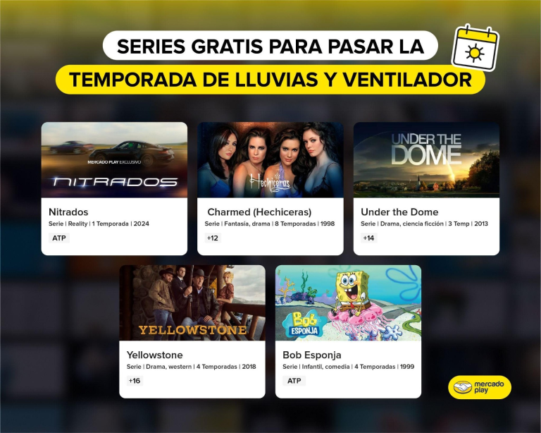 Mercado Play trae las mejores maratones de series gratis para pasar la temporada de lluvias