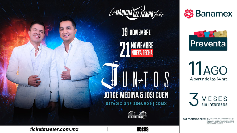Juntos: Jorge Medina y Josi Cuen anuncian segunda fecha en Ciudad de México