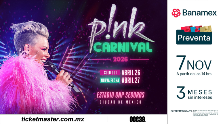 P!NK CONFIRMA UNA SEGUNDA FECHA EN MÉXICO CON SU IMPRESIONANTE CARNIVAL TOUR