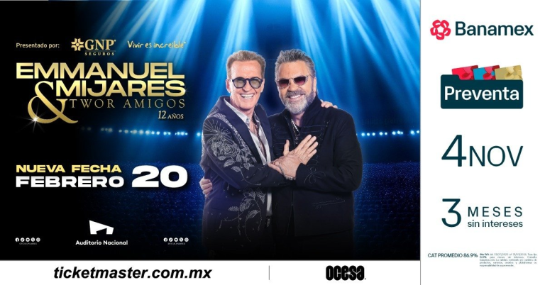 Emmanuel & Mijares anuncian nueva fecha en Auditorio Nacional