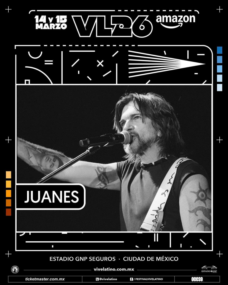 Juanes llevará su rock latino al Vive Latino 2026