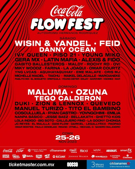 Lineup del Flow Fest 2023 por día