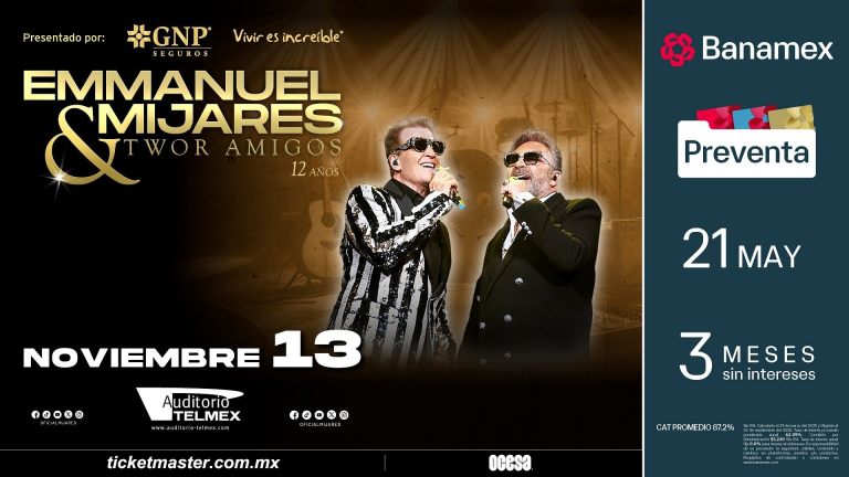 Emmanuel & Mijares harán cantar al público tapatío con su gira TWOR AMIGOS